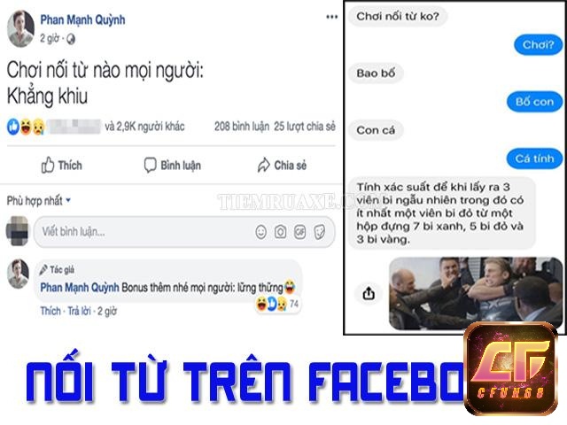 chơi nối chữ trên facebook