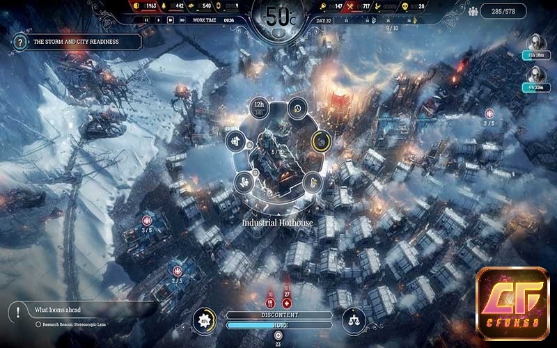 Xây dựng thành phố và đưa ra quyết định sống còn trong Frostpunk