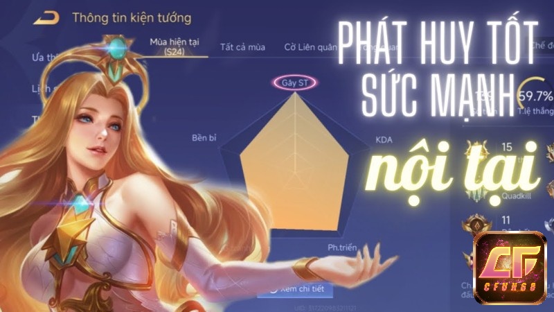 Nội tại - Trời Phạt giúp cô nàng cực kì cứng cáp trong giao tranh với khả năng hồi máu liên tục