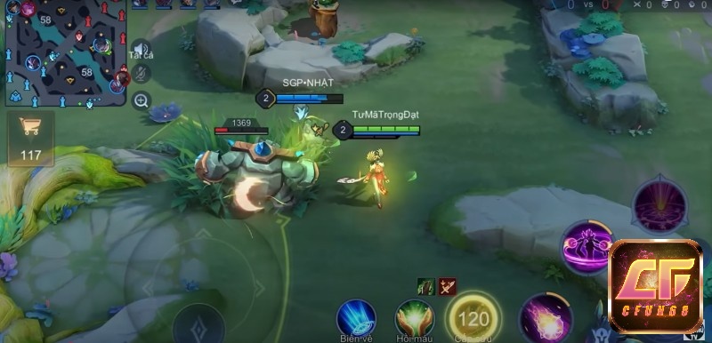 Đầu game anh em nên dọn lính nhanh với bộ chiêu thức và di chuyển hổ trợ đồng đội của mình